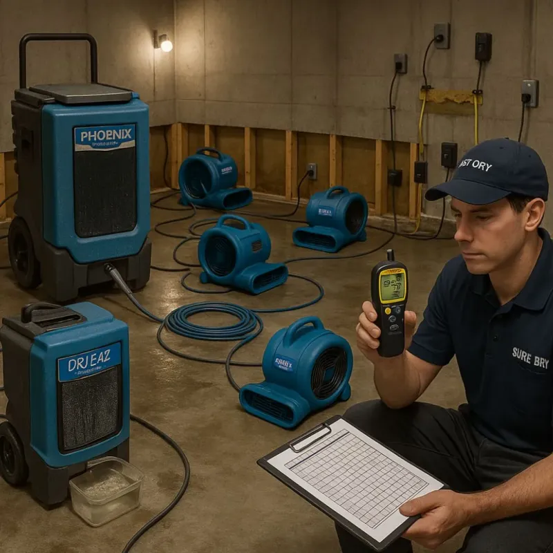 Structural Drying and Dehumidification process in Montalvin, CA